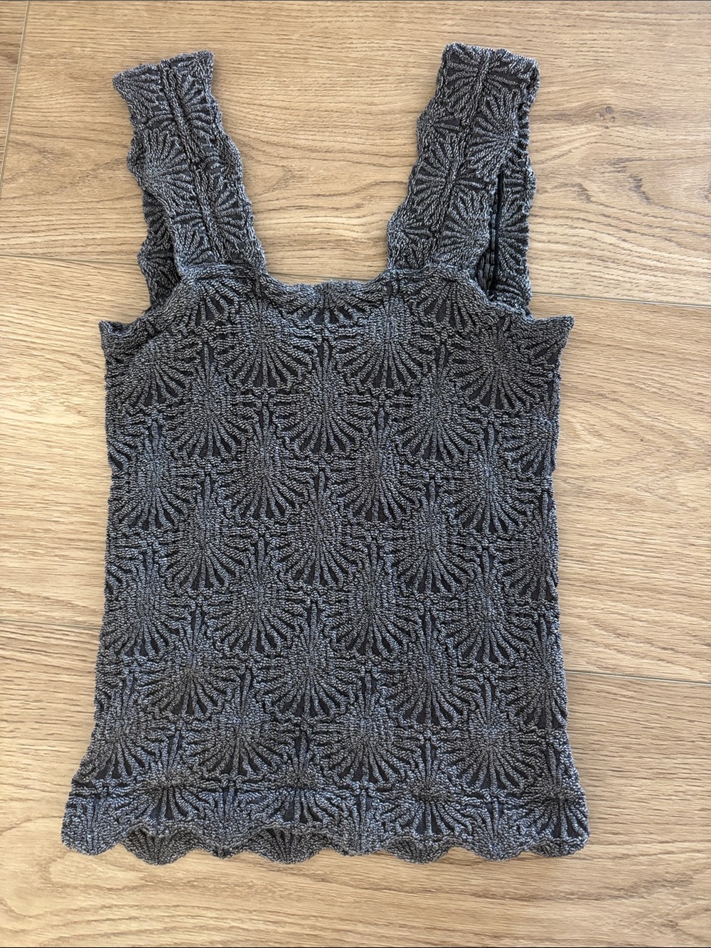 Free People Grey Black Knit Tank Top M/L